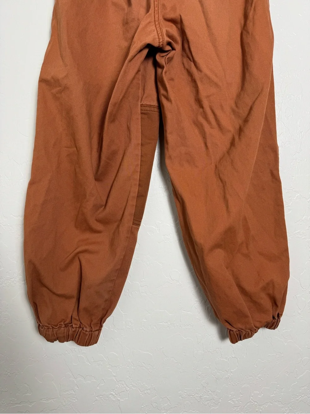 H&M Kids Twill Loose Fit Reinforced Knee Terracota Brown Red Clay Joggers